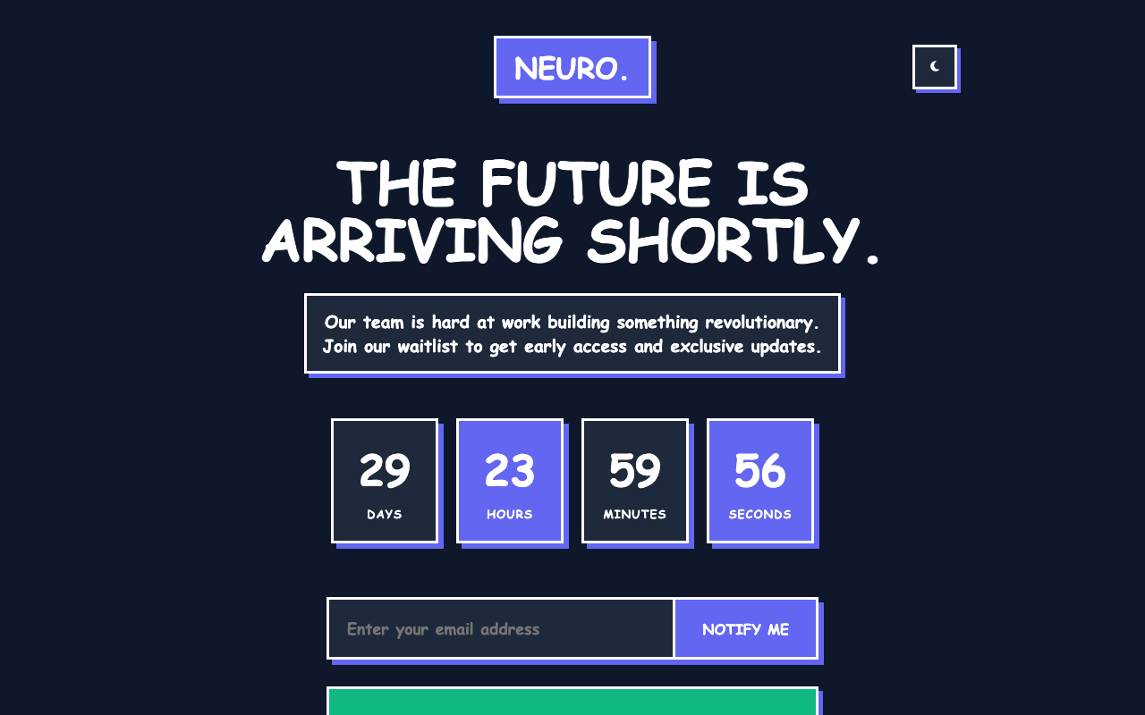 NEURO. Coming soon template preview
