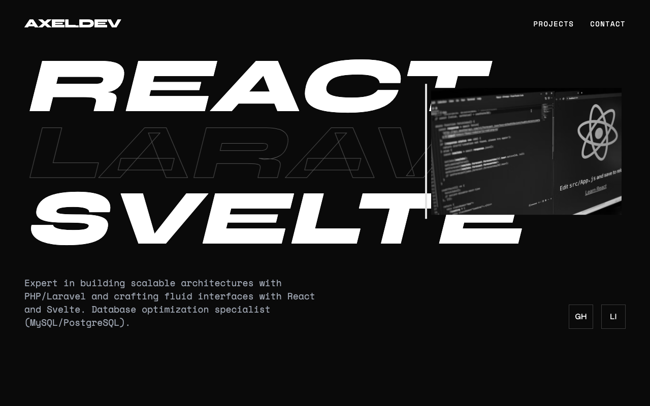 AXEL.DEV Portfolio template preview