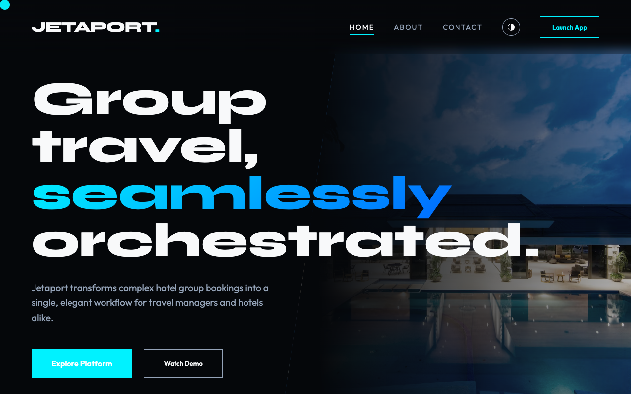 Jetaport SaaS landing template preview
